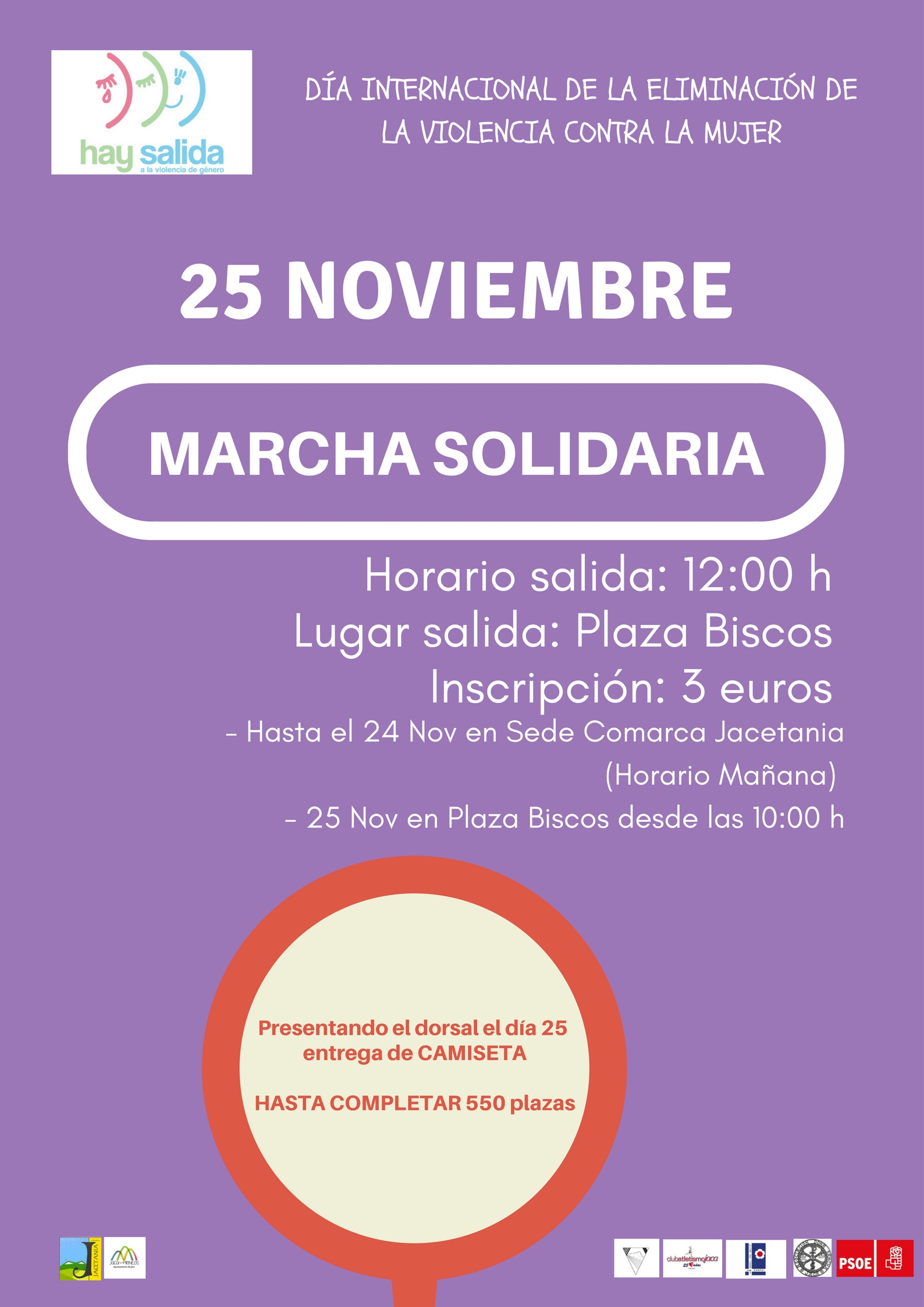 Marcha Solidaria contra la Violencia de Gnero en Jaca, a beneficio de ACNUR